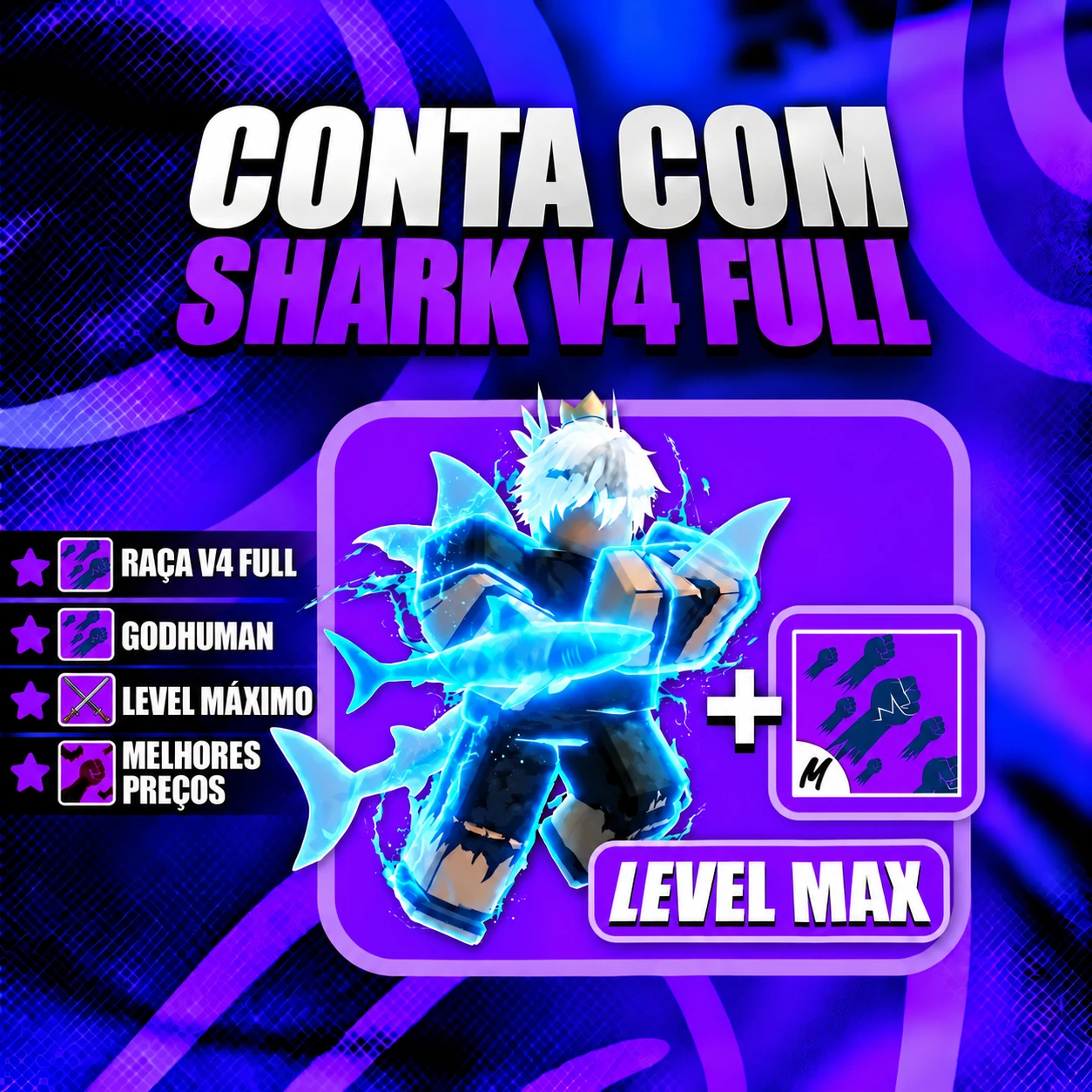 『 🧬 』 SHARK V4 FULL + GODHUMAN + LEVEL MÁX